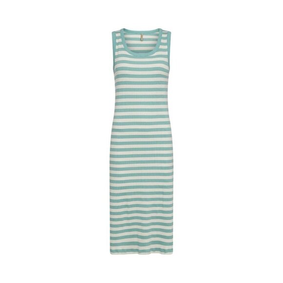 NWT SOYA CONCEPT Djaka Aqua Striped Ribbed Dress - Picture 3 of 5